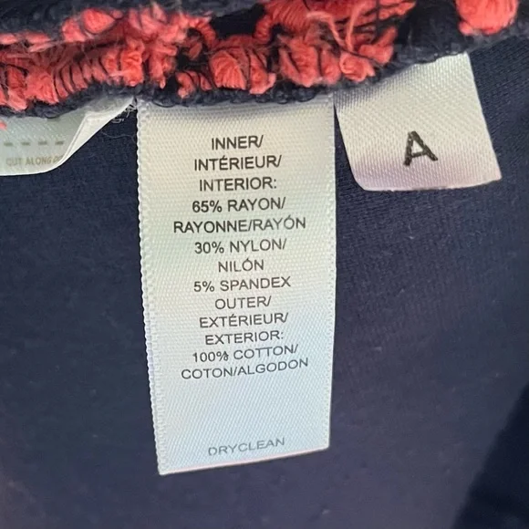 •LOFT• Crochet Lace Skirt In Navy and Salmon - Size 10 - Picture 6 of 7